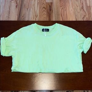 Neon lime green loose fitting T-shirt